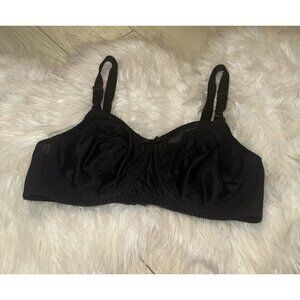 Bali 0180 Lace Comfort U Flower Full Figure Bra Unlined UW Womens 34D Black New